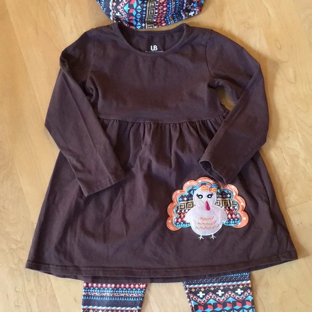 Girls 3 Piece Thanksgiving Outfit Matching Set